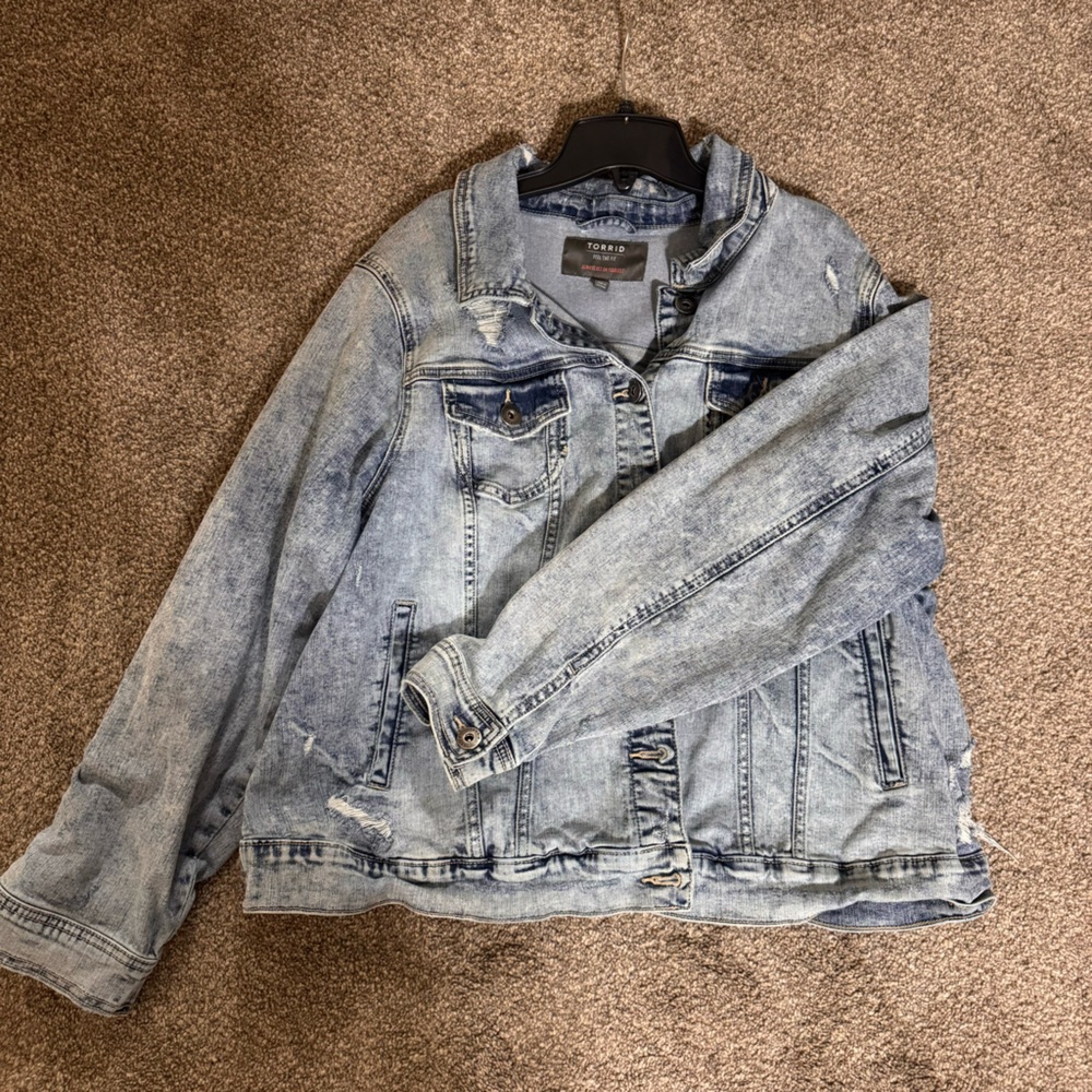 Torrid Light Denin Distressed Jacket